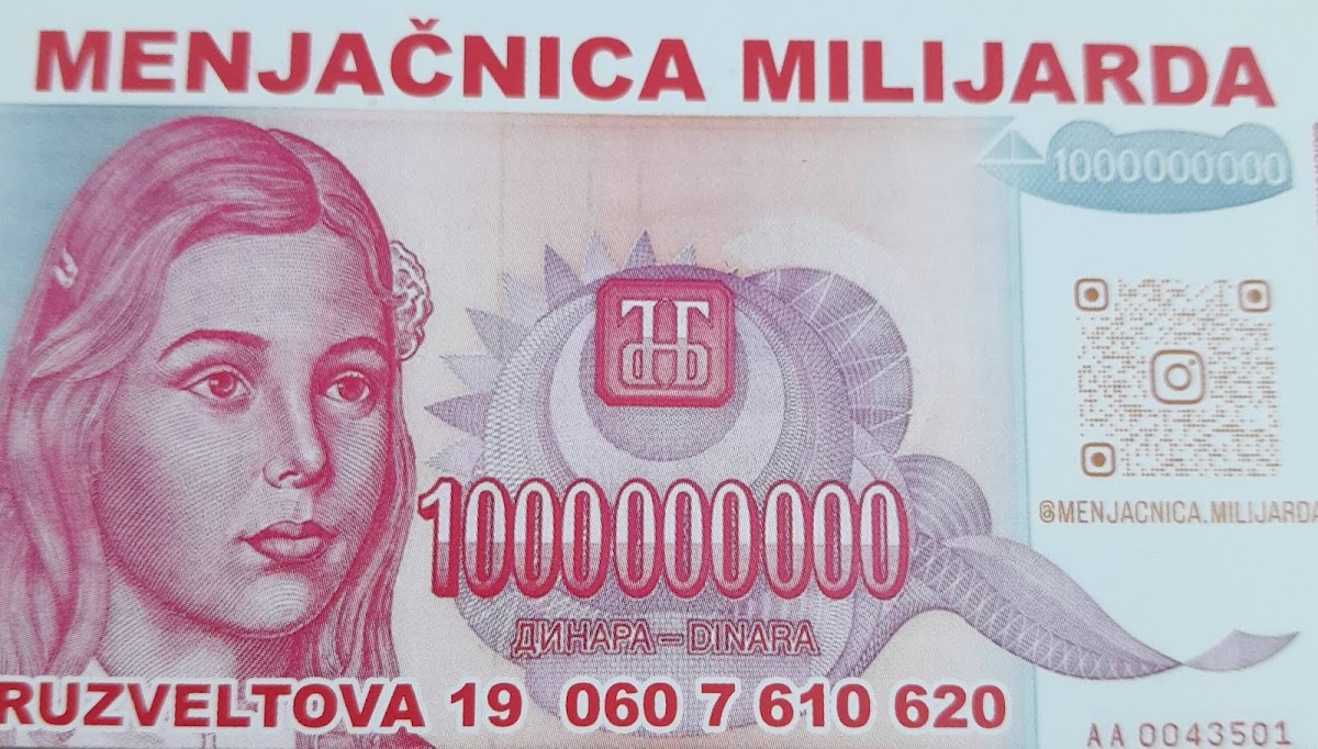 Izlog — САВО ГОЈКОВИЋ ПР МЕЊАЧНИЦА "MILIJARDA" БЕОГРАД, Београд, Палилула